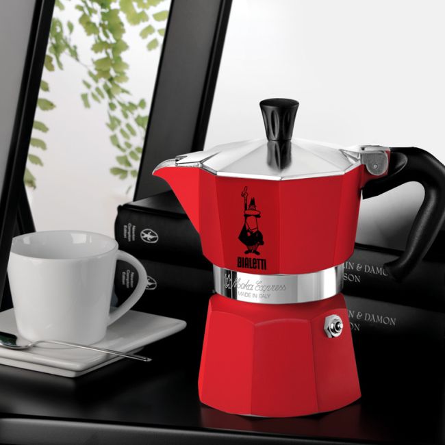 Bialetti Moka Express 3 Tassen Espressokocher in Rot aus Aluminium Ambiente