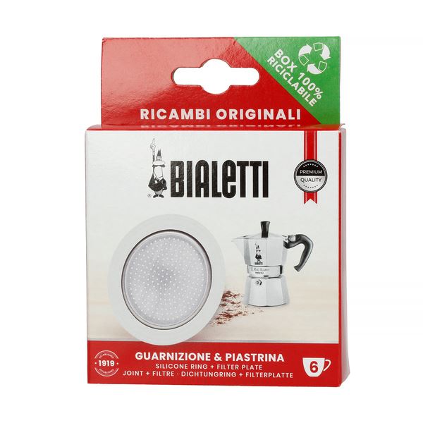 Bialetti Moka Induction Dichtung & Filtersieb – Original Ersatzteil-Set