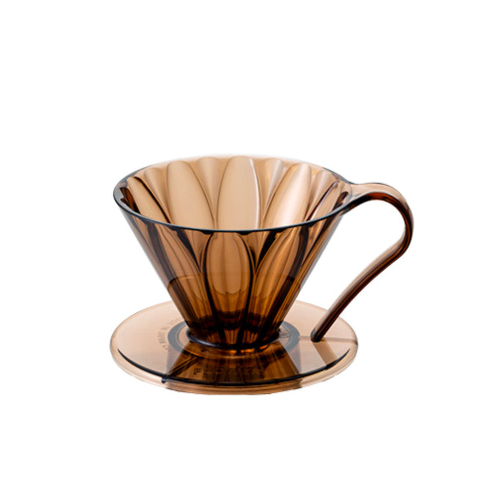 CAFEC Handfilter Flower Dripper Tritan Cup 1 Clear Pink Brown - Made in Japan