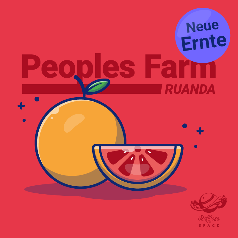 Coffee Space Kaffeebohnen Peoples Farm - Medium Roast, Toffee, Blutorange, 200g