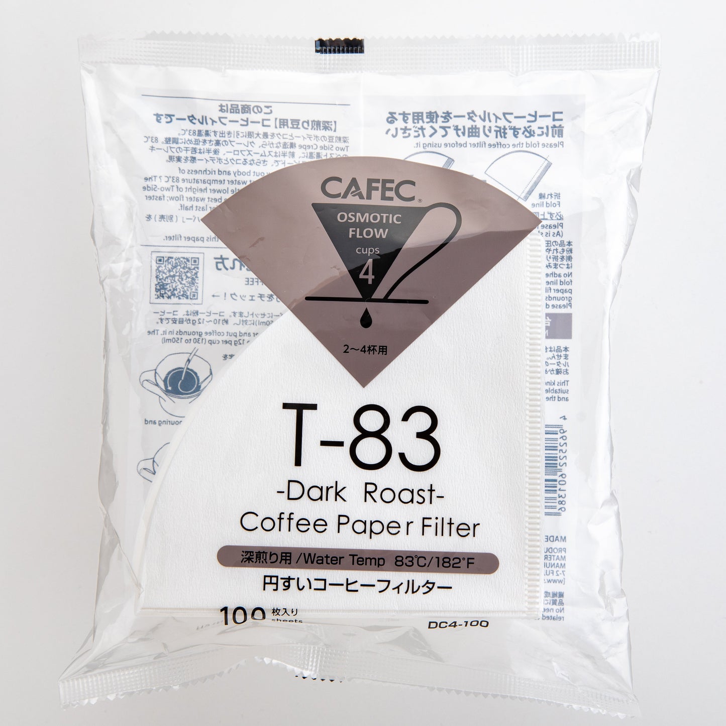 CAFEC Filterpapier Dark Roast Coffee Cup 4, 100 Stück - Made in Japan