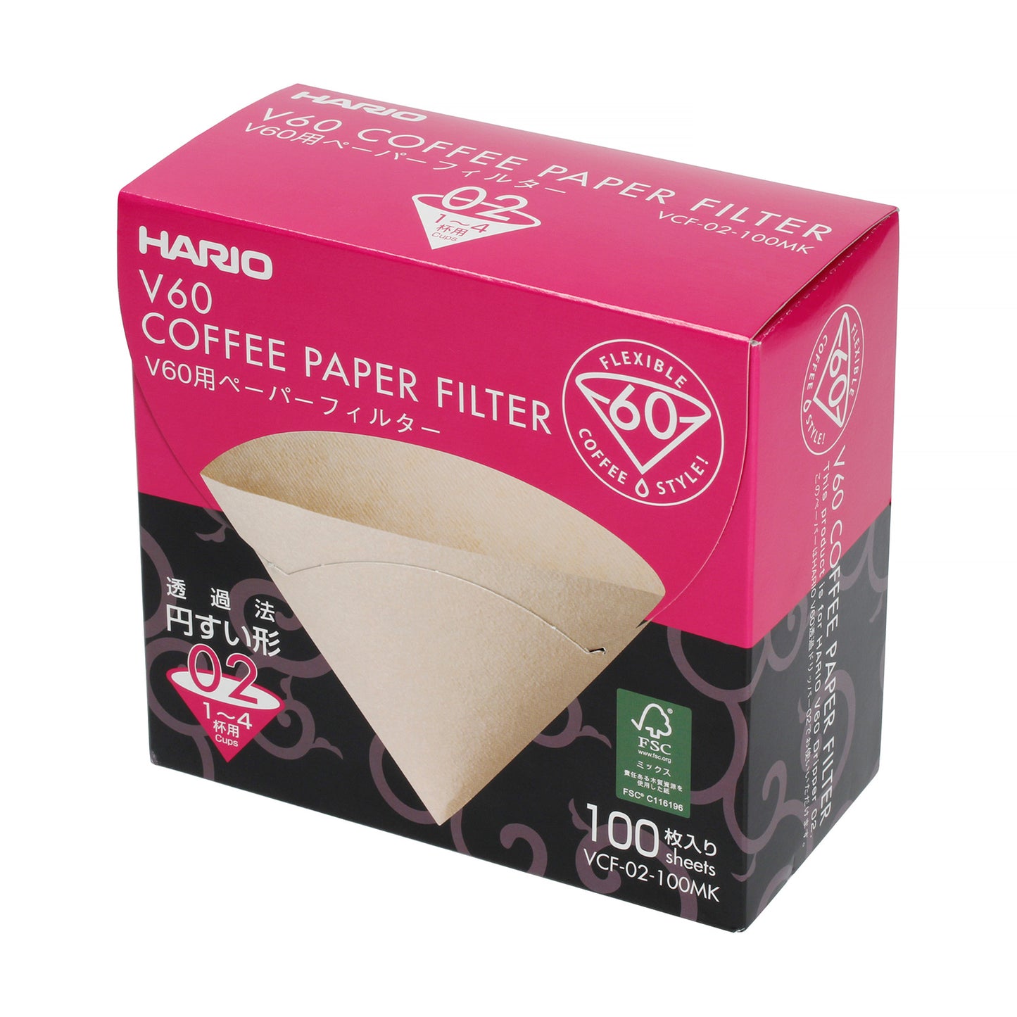 Hario Filterpapier V60 Gr. 02 Misarashi Box CF-02-100MK