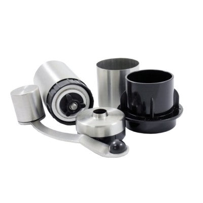 Kaffeemühle Grinder Small aus Edelstahl auseinander gebaut