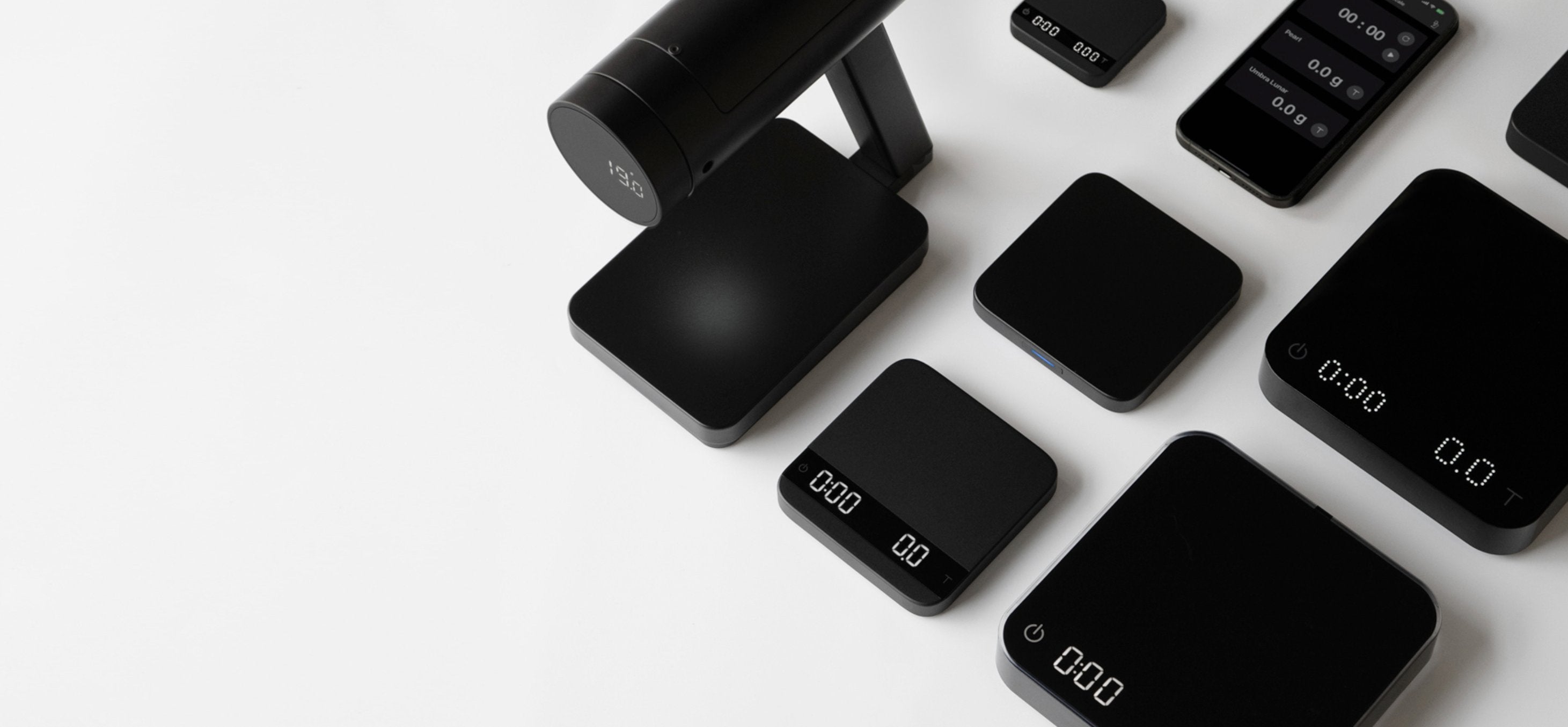 Acaia Produkte Waagen und Kaffeemühle