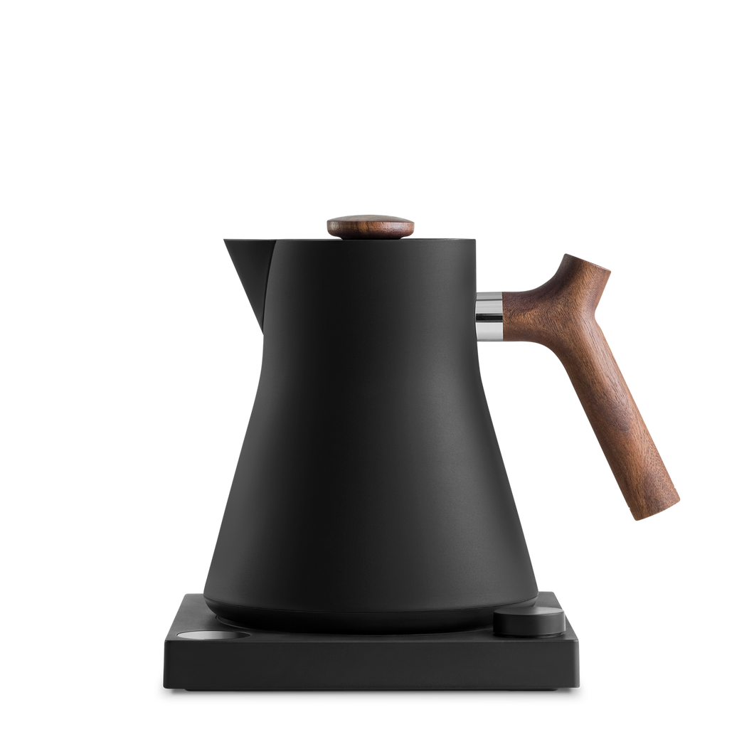 Fellow Corvo EKG Wasserkocher elektrisch, 0,9 l Matte Black + Walnut Handle