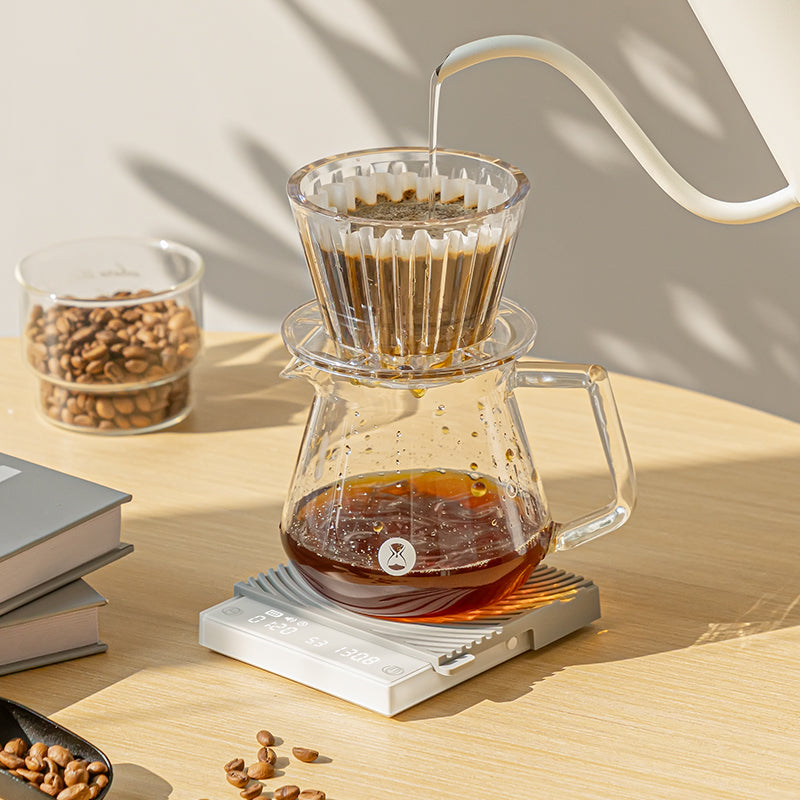 Timemore Black Mirror Mini Digitale Waage mit Flow-Rate und USB-C - weiß