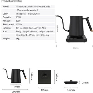 Timemore Fish Smart Electric Kettle Datentabelle