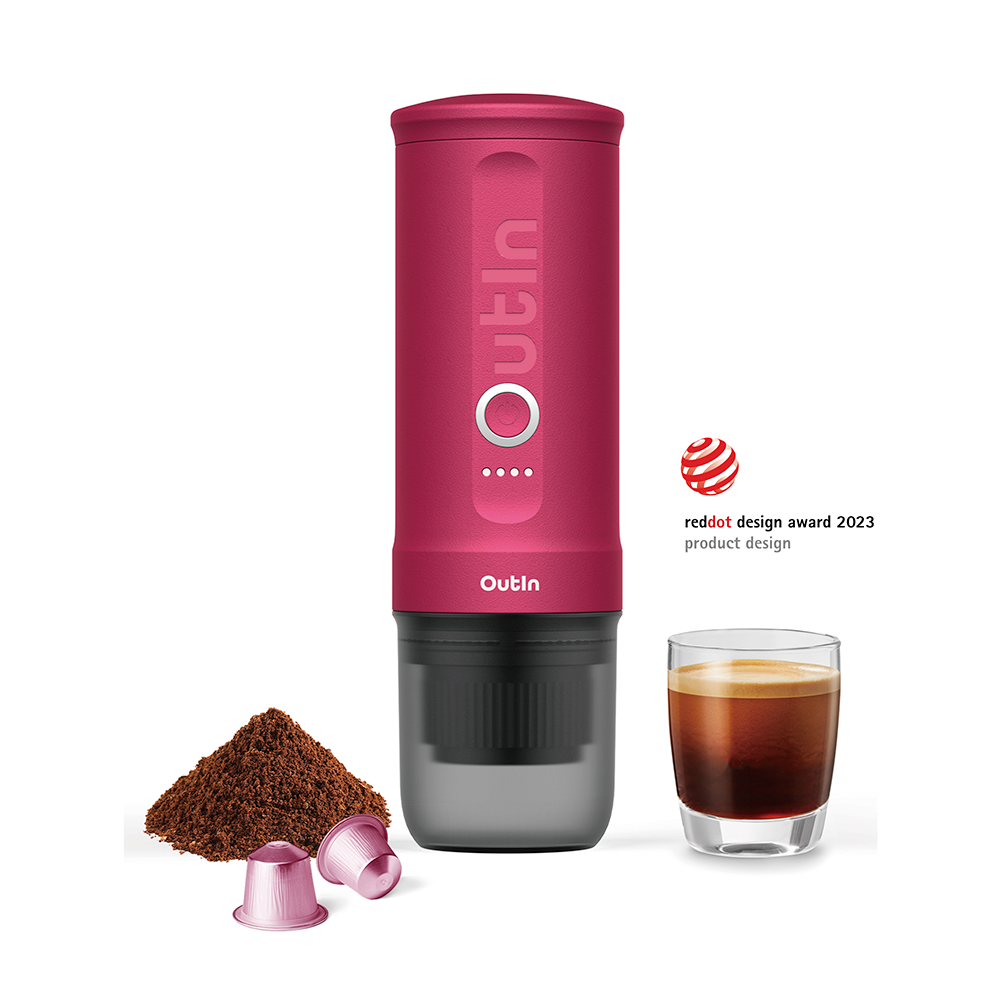 OutIn Nano tragbare elektrische Espressomaschine für unterwegs Crimson Red