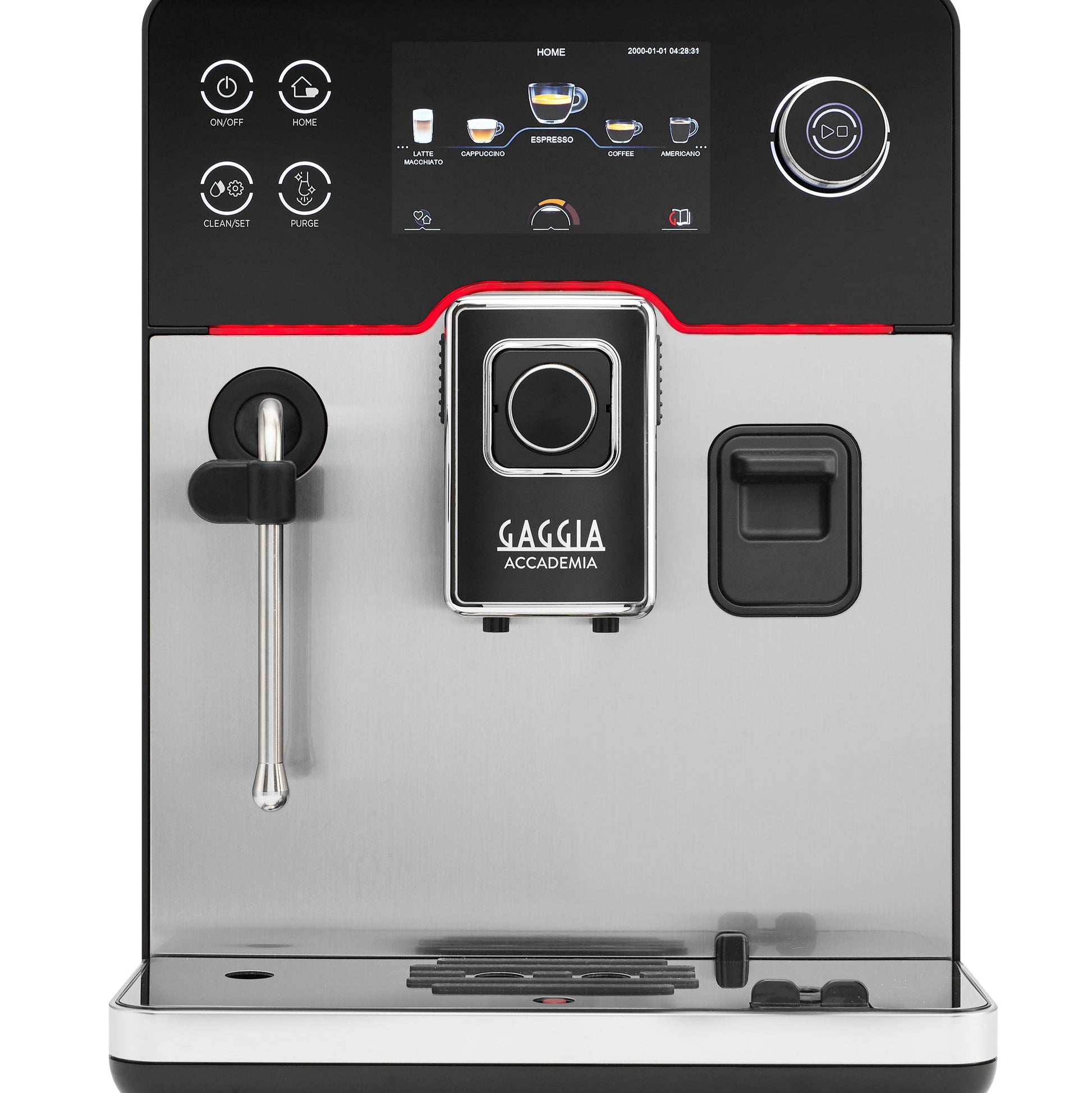 Gaggia Accademia Kaffeevollautomat Edelstahl, Frontansicht