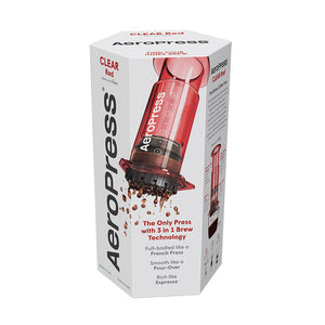 AeroPress Clear Kaffeebereiter Clear Red, Verpackung