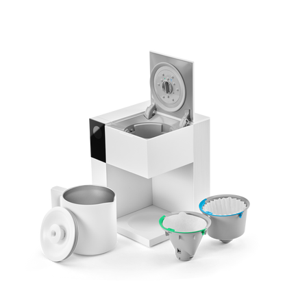 Fellow Aiden Precision Coffee Maker Kaffeemaschine Matt-Weiß 1,5 l, mit Lieferumfang aus Thermoskanne, Filtereinsatz für Single Brew und Filtereinsatz für Batch Brew