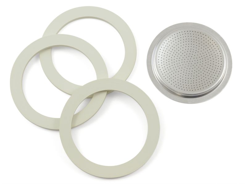 Bialetti Dichtung & Filtersieb Set – Original Ersatzteile für Aluminium Espressokocher