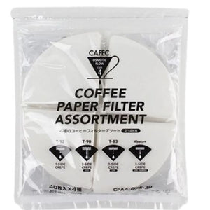 CAFEC A4P Filter Paper Sample Set Cup 4, 4x40 pieces - Made in Japan