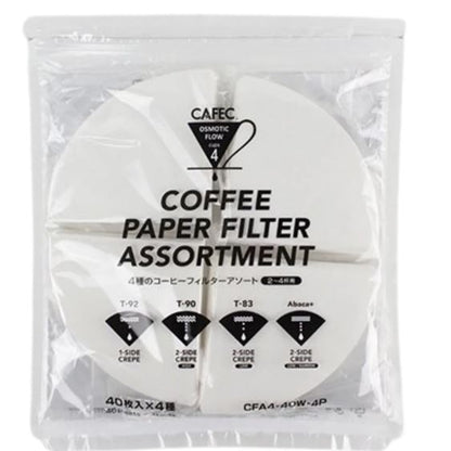 CAFEC A4P Filterpapier Probierset Cup 4, 4x40 Stück - Made in Japan