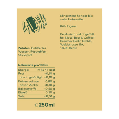 Coffee Circle Nitro Cold Brew 250 ml, Etikett