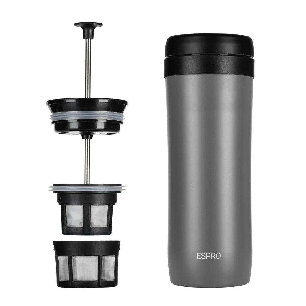 Espro P1 Travel Coffee Press, French Press für unterwegs Gunmetal Grey