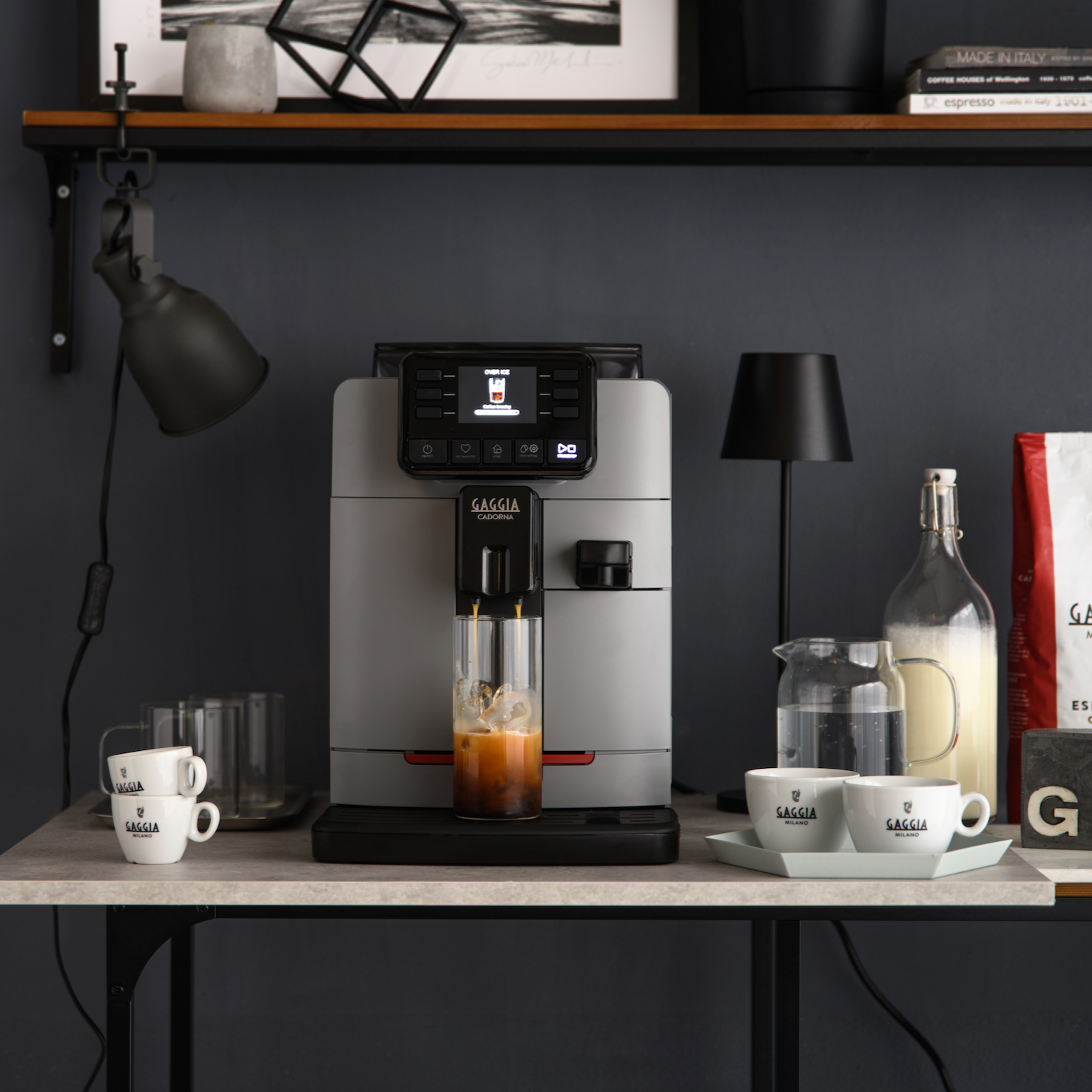 Gaggia Cadorna Prestige Over Ice Kaffeevollautomat Moonlight Grey, Coffee over Ice