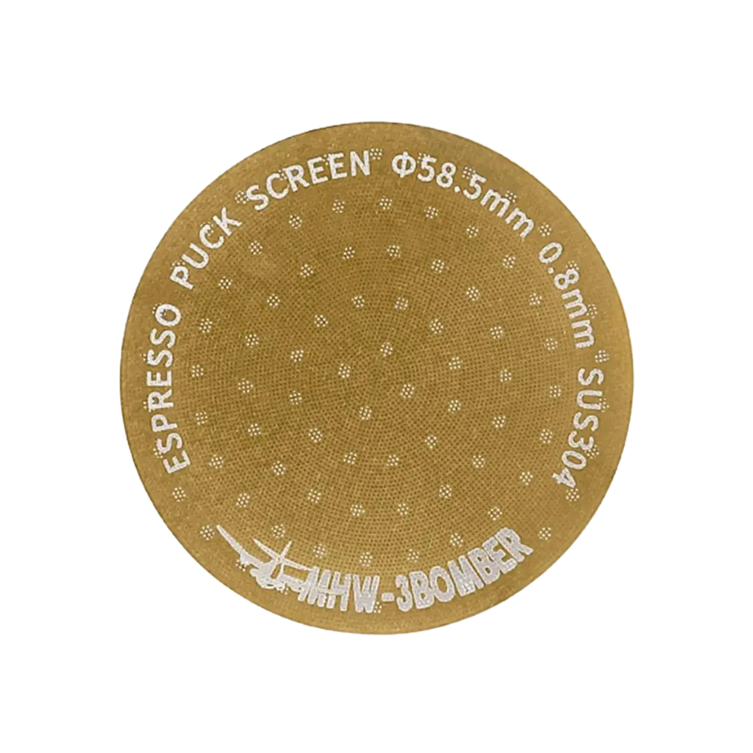 MHW-3BOMBER Espresso Puck Screen 58,5 mm Gold-Titan Frontansicht