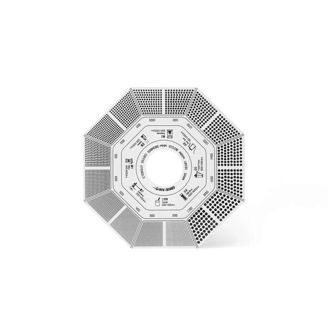MHW-3BOMBER Measuring Card Messwerkzeug für gemahlenen Kaffee weiß Frontansicht