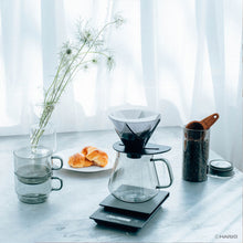 Laden Sie das Bild in den Galerie-Viewer, Hario Colors Tea &amp; Coffee Server Kanne 600ml Gray mit Mugen Dripper und Waage