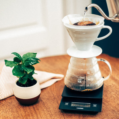 Hario V60 Drip Scale mit V60 Dripper und Kaffeeserver