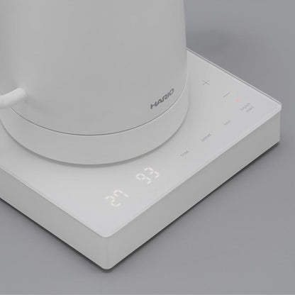 Hario Lyra elektrischer Wasserkocher 0,8 l Weiß, Basis mit Temperatureinstellung