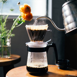 Kaffeezubereitung mit dem Hario Pegasus Dripper Handfilter Clear 02 und Pegasus Server