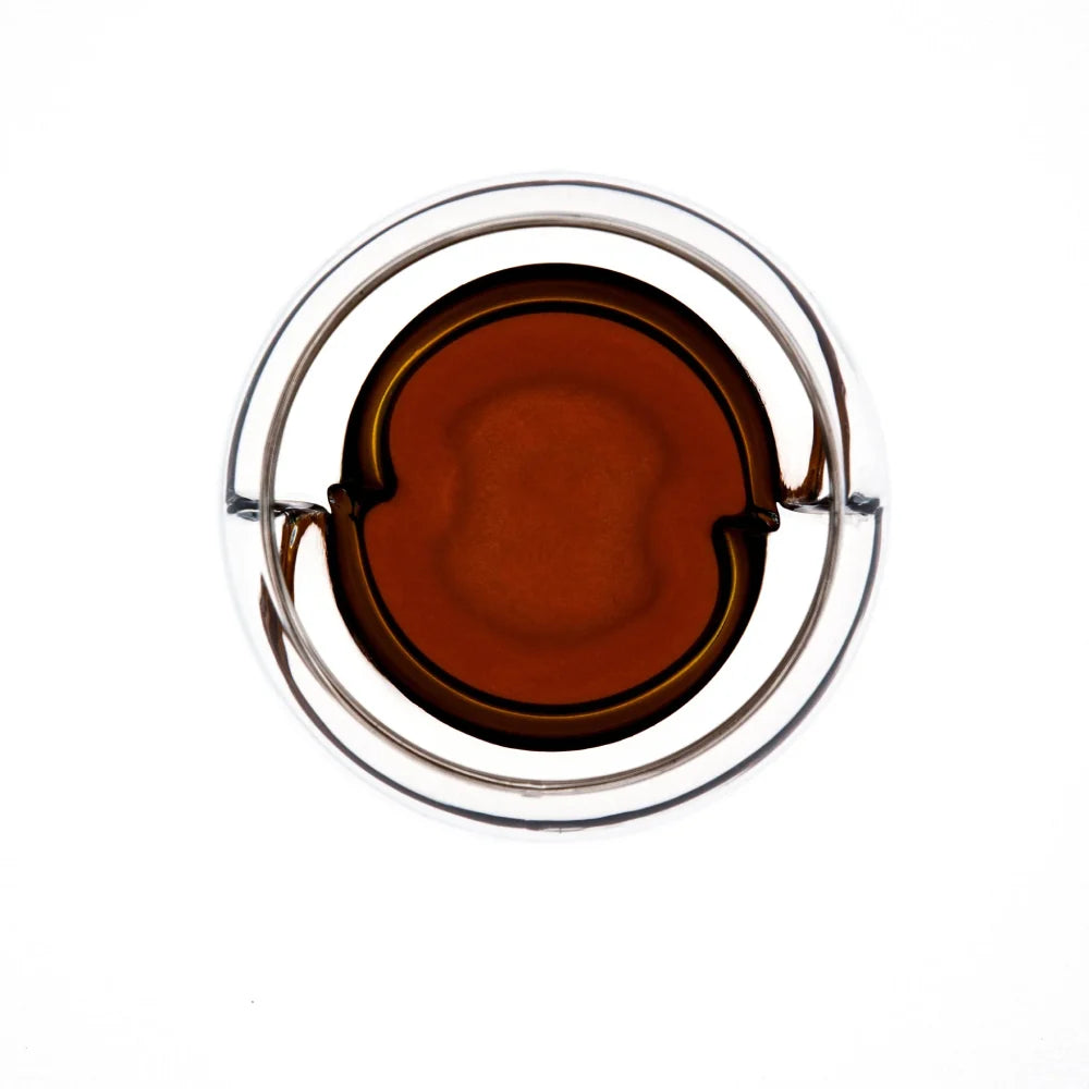 Icosa Aeresso Espresso Glass Ansicht von oben mit Kaffee