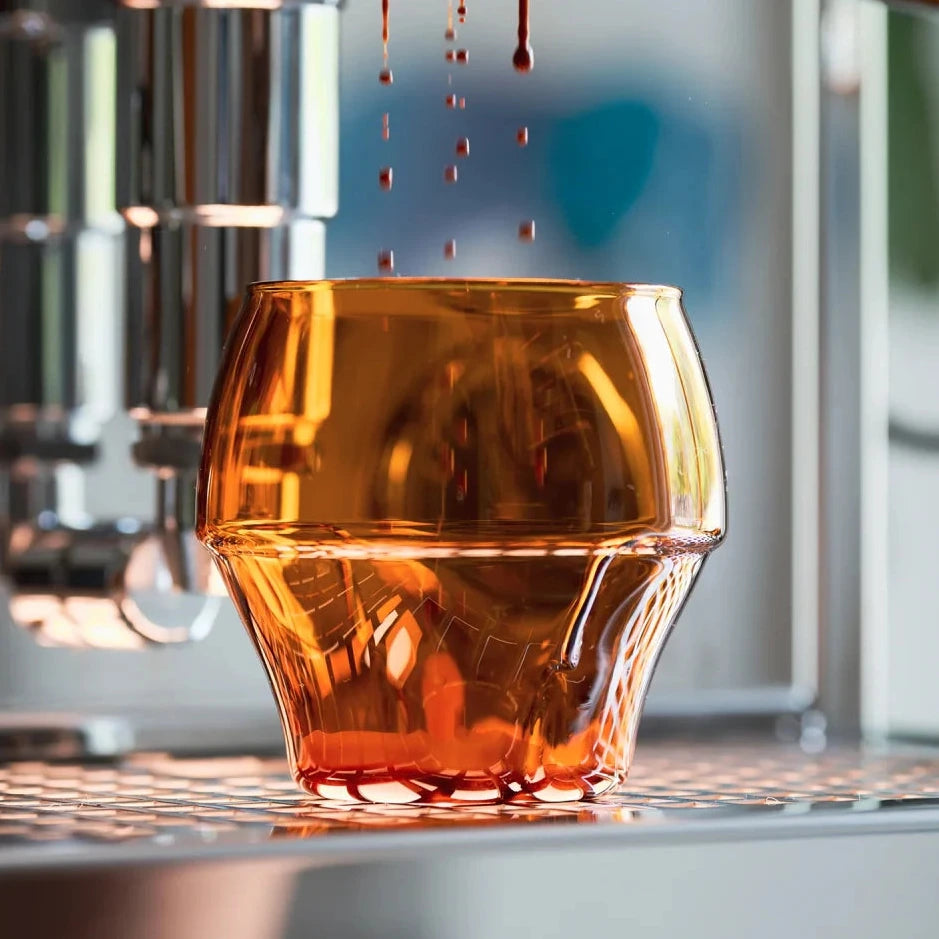 Icosa Aeresso Espresso Glass 190 ml Amber mit Aeration Waves für Espresso und Filterkaffee