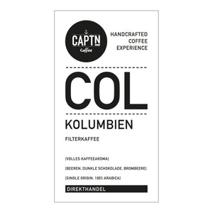 Etikett Kolumbien Filterkaffee
