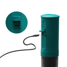 Load image into Gallery viewer, OutIn Nano tragbare elektrische Espressomaschine für unterwegs Outin Teal, USB-C Anschluss zum Aufladen