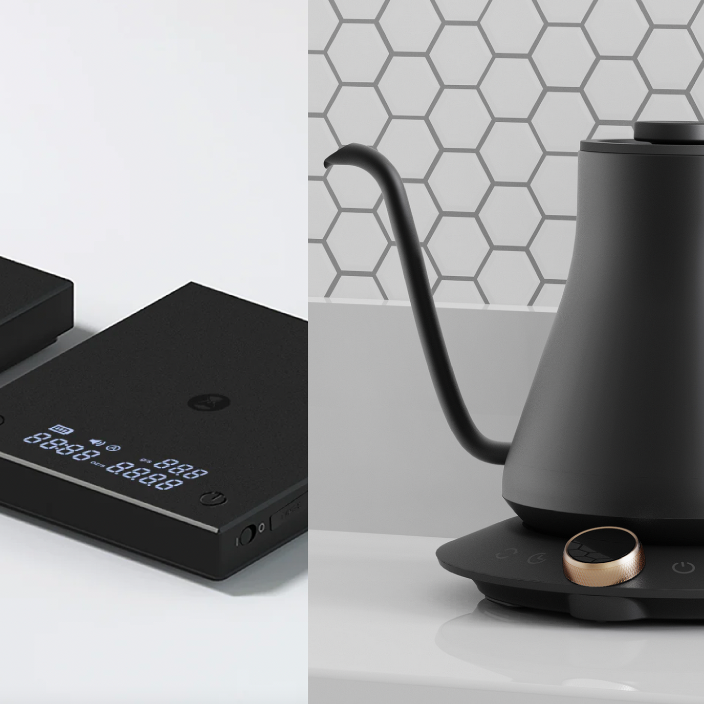 Cocinare Flow Gooseneck Kettle + Timemore Black Mirror Basic 2 Waage - Set