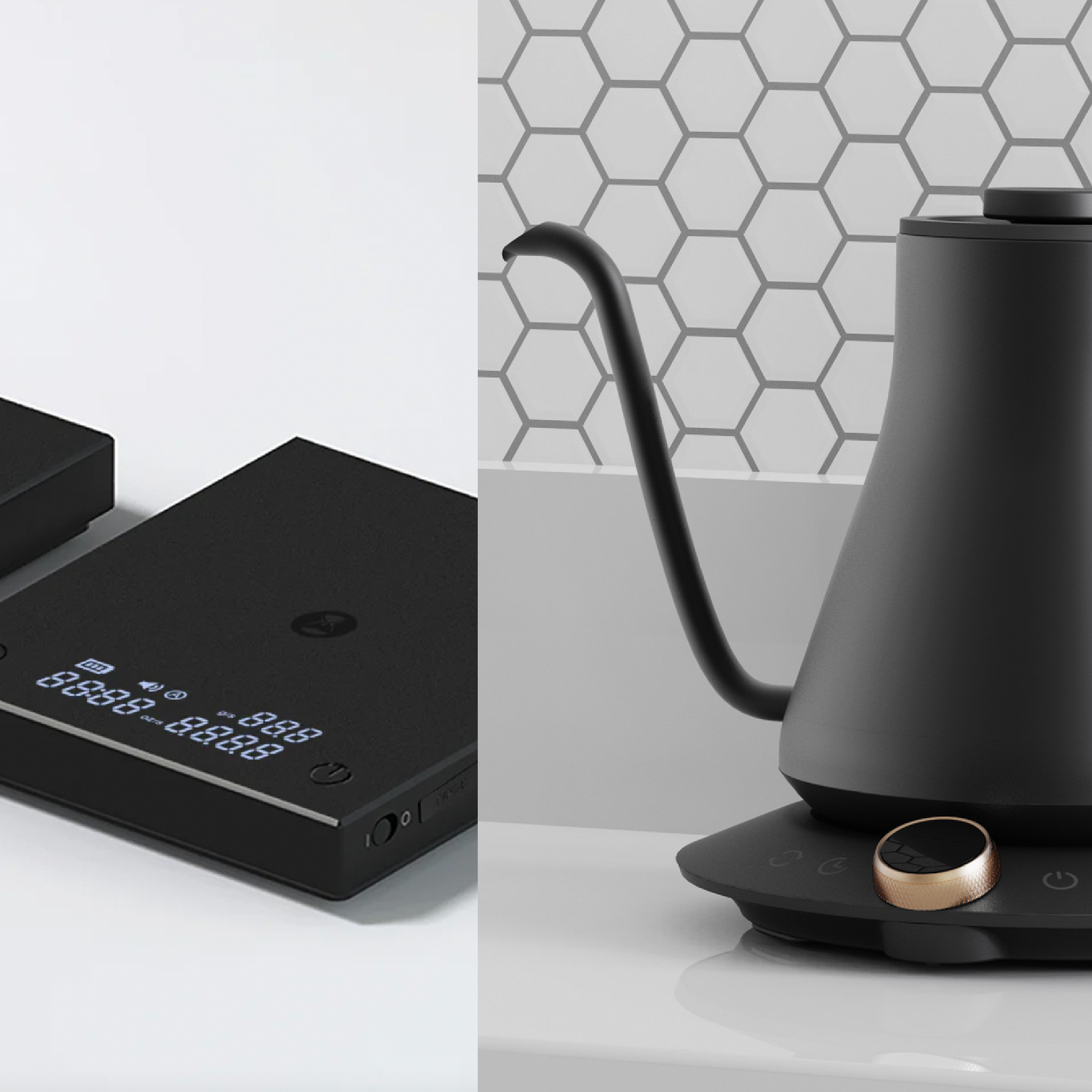 Cocinare Flow Gooseneck Kettle + Timemore Black Mirror Basic 2 Waage - Set