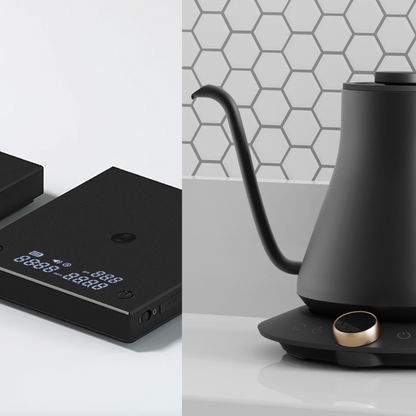 Cocinare Flow Gooseneck Kettle + Timemore Black Mirror Basic 2 Waage - Set