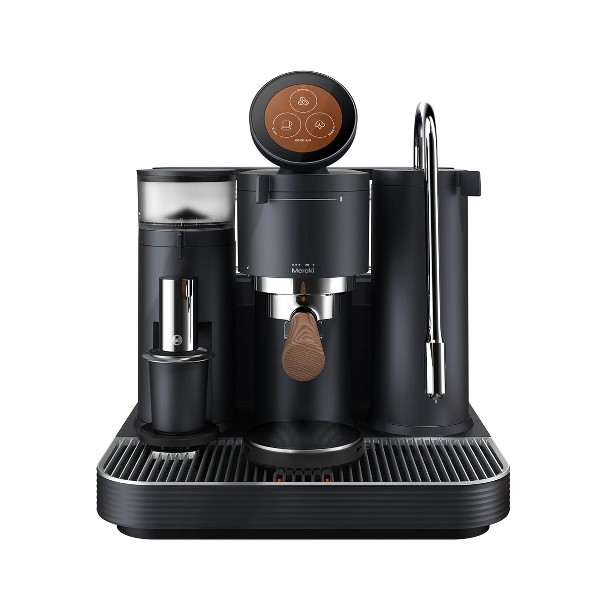 Meraki Gen 2 Espressomaschine in Schwarz mit integriertem Mahlwerk, Touchscreen und Dampflanze