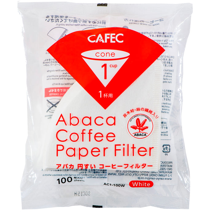 CAFEC Filterpapier Abaca Cup 1, 100 Stück - Made in Japan