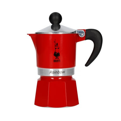 Bialetti Rainbow Espressokocher 3 Tassen 130 ml Rot