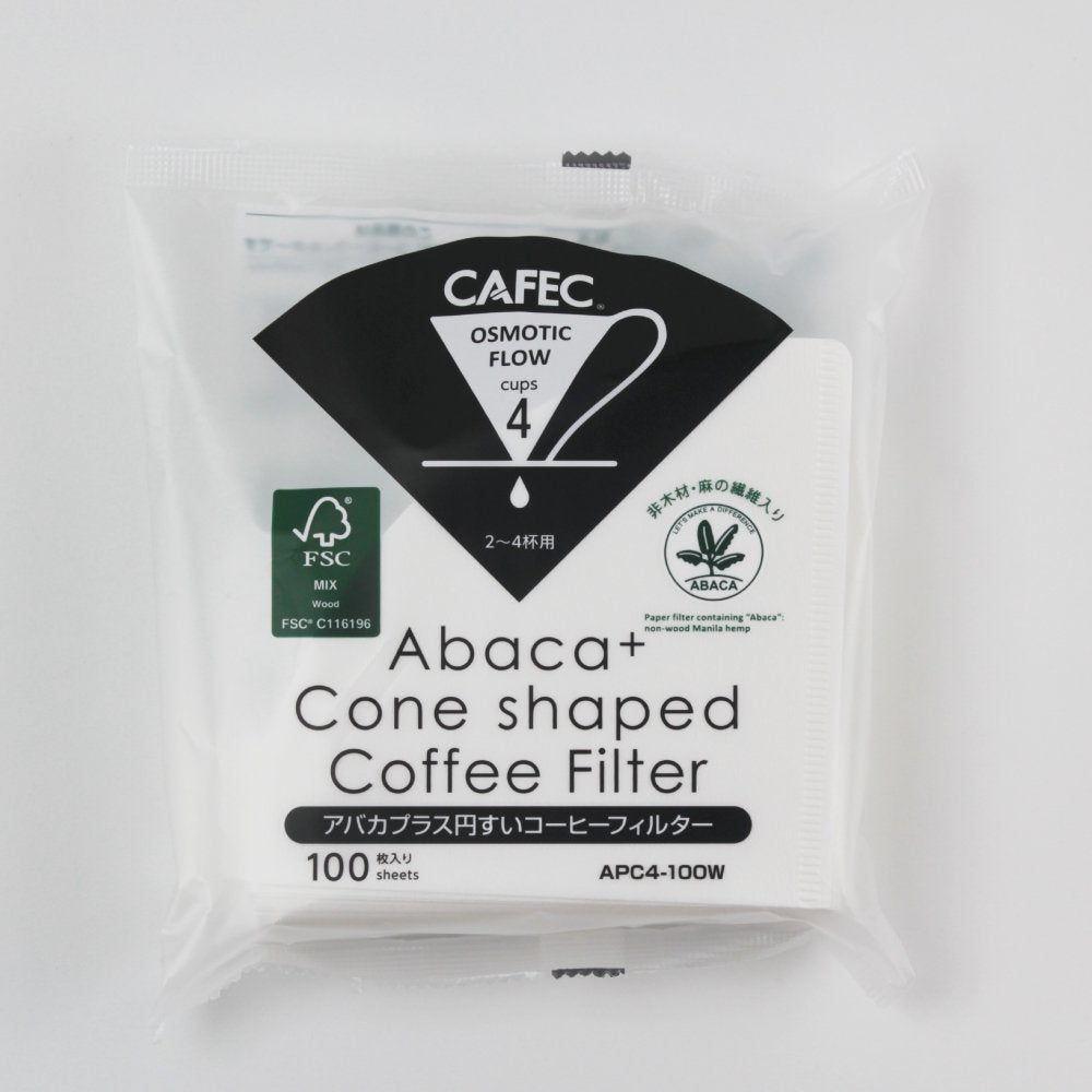 Abaca+ Filterpapier von CAFEC Cup 4, 100 Stück - ideal für V60