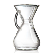 Laden Sie das Bild in den Galerie-Viewer, Chemex Kaffeekaraffe aus Glas mit Glasgriff für 8 Tassen