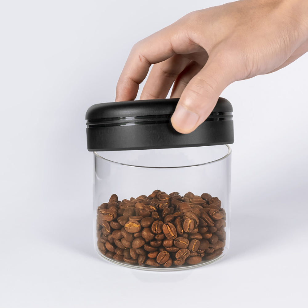 Timemore Glass Canister 400ml mit Kaffeebohnen