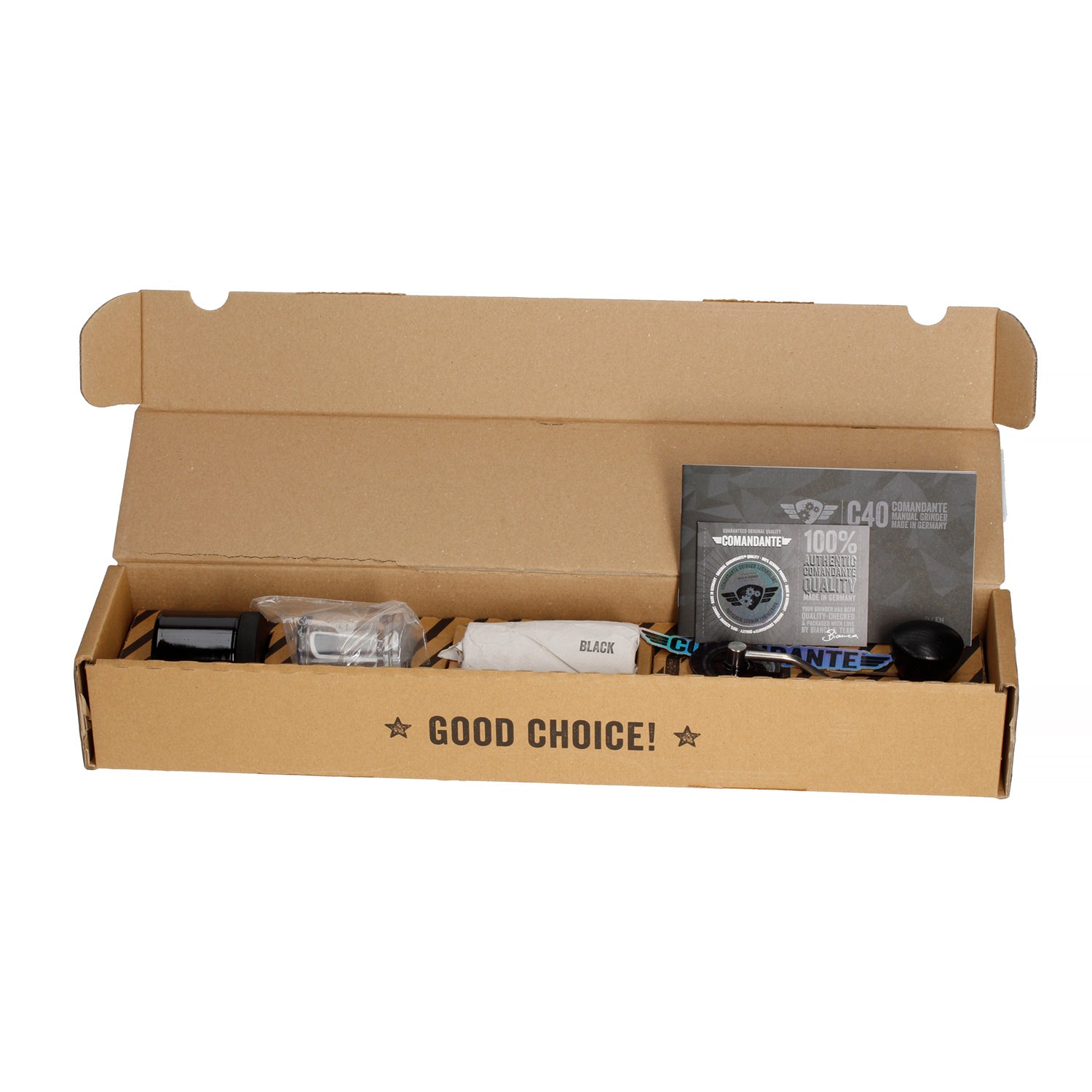 Comandante C40 MK3 Nitro Blade Kaffeemühle Verpackung offen