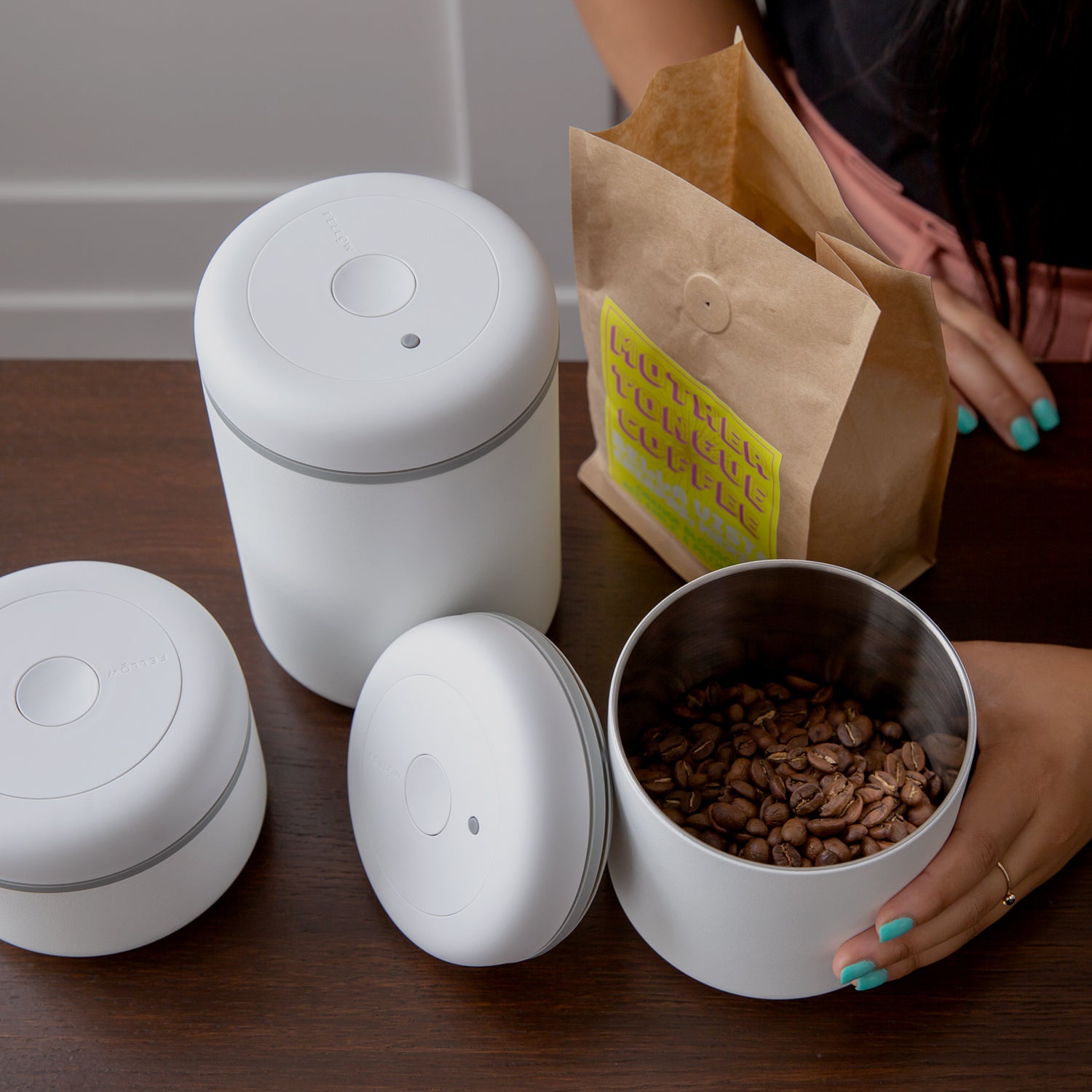kaffee aufbewahrung vakuum Fellow Atmos Canister Vakuum Aufbewahrungsdose für Kaffeebohnen – CAPTN Coffee