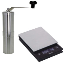 Porlex Tall II Kaffeemühle und Hario Waage V60 Metal Drip Scale im Set
