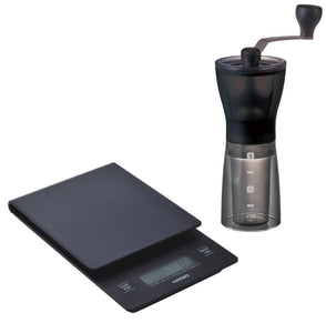 Hario Drip Scale Waage und Kaffeemühle Hario Mini Slim Plus - Barista Set
