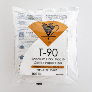 CAFEC filter paper Medium-dark Roast Coffee Cup 4, 100 pieces - Made in Japan