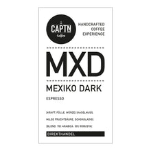 Laden Sie das Bild in den Galerie-Viewer, MEXIKO DARK Espresso Etikett mit Logo