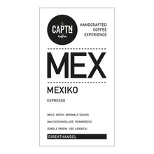 Laden Sie das Bild in den Galerie-Viewer, MEXIKO Espresso Etikett mit Informationen