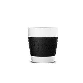 Moccamaster Kaffeebecher aus Porzellan mit schwarzem isolierendem Rand aus Silikon