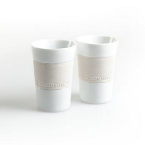 Moccamaster Kaffeebecher Porzellan mit Silikonrand off-white 2 Stück