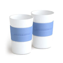 Load image into Gallery viewer, Moccamaster Kaffeebecher Porzellan mit Silikonrand pastel blue 2 Stück